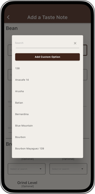 Add customized options to enrich your taste database
